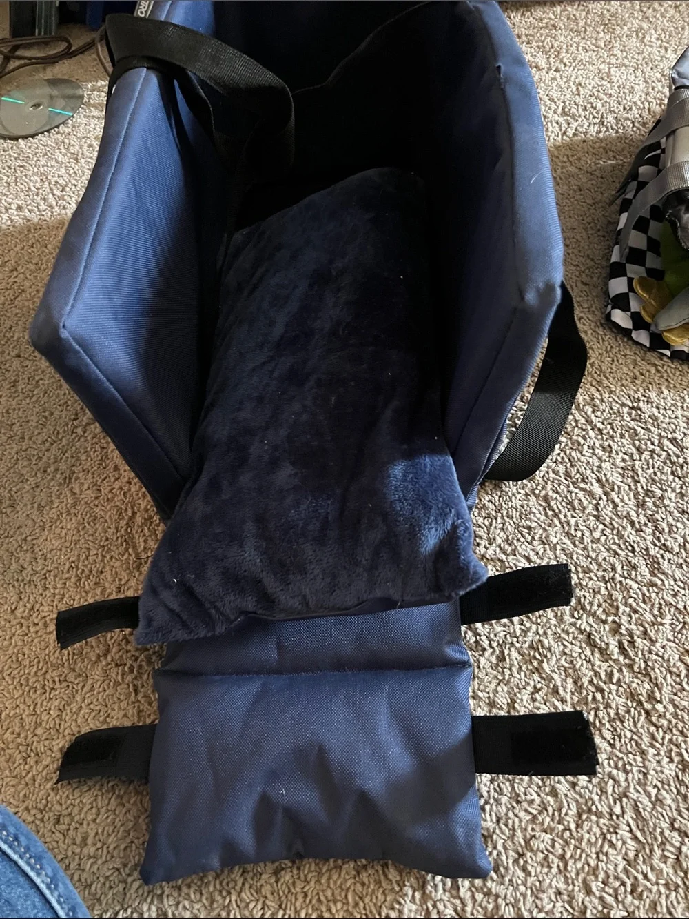 Navy Blue dog  Travel car seat with Carry Handles bundle & save
